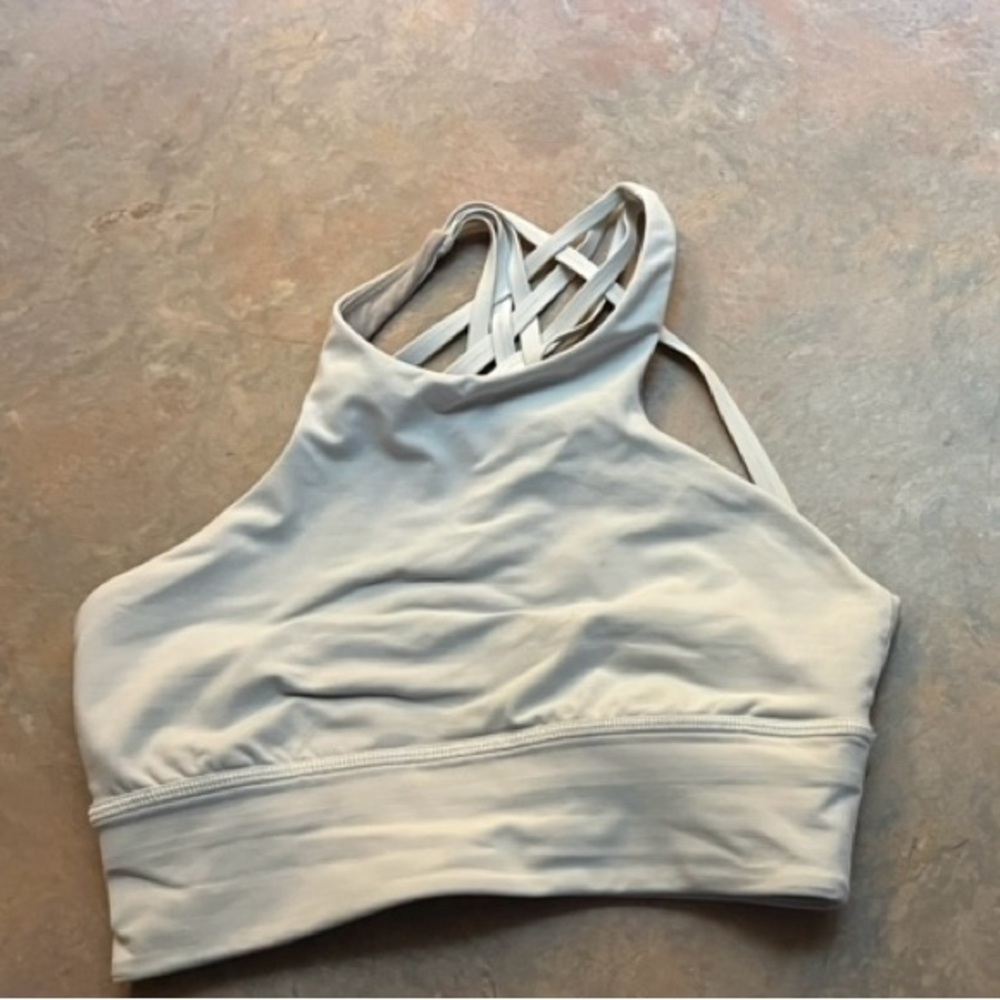 Lululemon High Neck Sports Bra - Light Gray